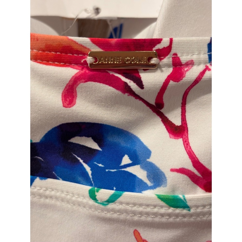 Anne Cole size 16 One Piece Swimsuit Womens Multicolor Floral Shirred - Picture 4 of 6
